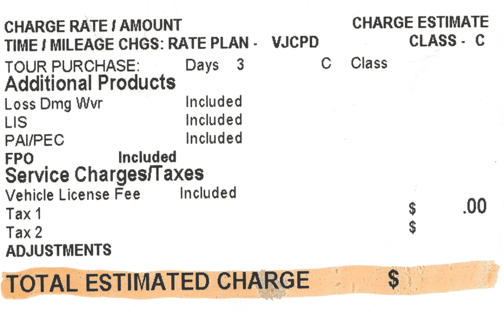 estimated charge when prepaid