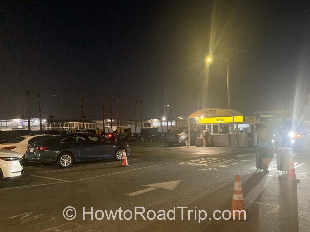 hertz tent at LGB parking