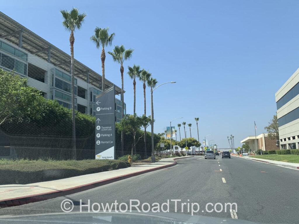 rental car return at  LGB