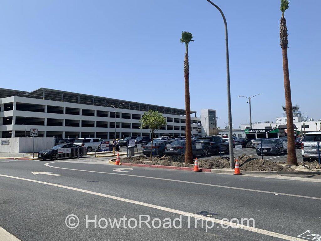 rental car return gate at LGB