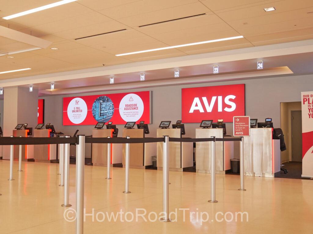 avis counter at LAX